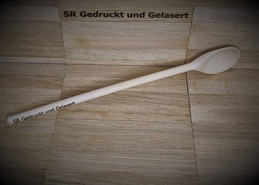 Kochlöffel rund aus Holz 30 cm lang mit Wunschgravur individuelles Geschenk Geschenkidee rund Geschenk