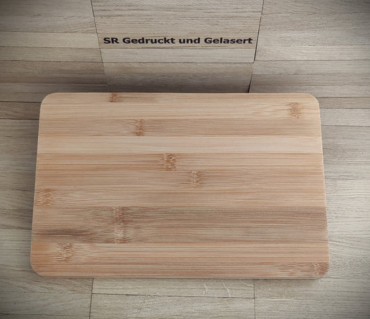 Schneidebrett personalisiert aus Bambus rechteckig 25 x 16 x 0,8 cm mit Wunschgravur Vesperbrett Schneidbrett Brotzeit Geschenk Geschenk