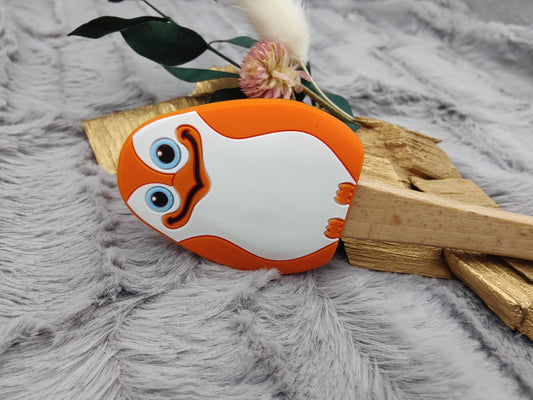 Teigschaber Silikonspatel Pinguin orange backen, kochen ca. 21 cm lang mit Wunschgravur personalisiert Geschenk