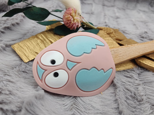 Teigschaber Silikonspatel Eule rosa backen, kochen ca. 21 cm lang mit Wunschgravur personalisiert Geschenk