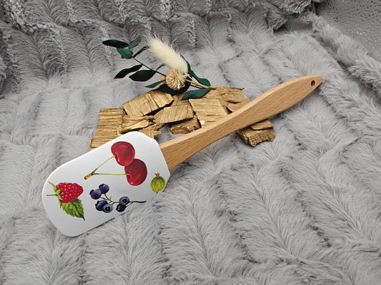 Teigschaber Silikonspatel personalisiert Früchtetraum Berry backen, kochen ca. 25 cm lang mit Wunschgravur personalisiert Geschenk