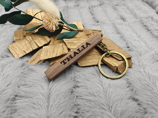 Schlüsselanhänger Holz personalisiert Vintage mit Wunschgravur ideales Geschenk Geschenkidee