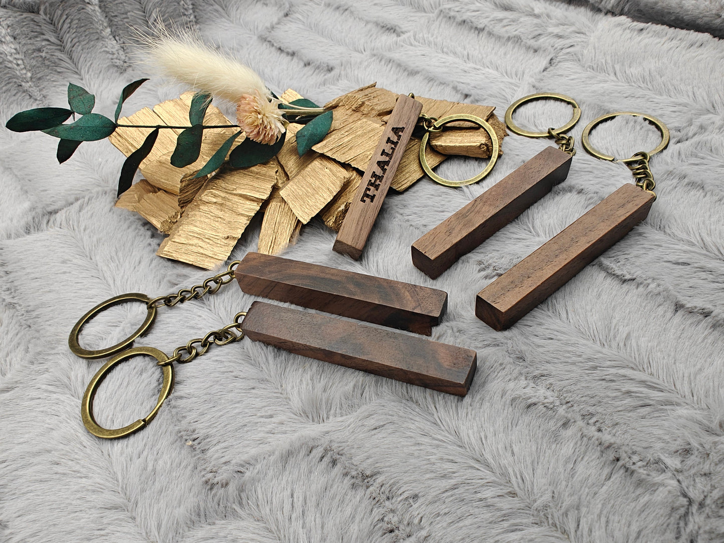 Schlüsselanhänger Holz personalisiert Vintage mit Wunschgravur ideales Geschenk Geschenkidee