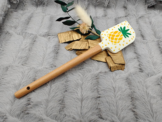 Teigschaber Silikonspatel personalisiert Ananas backen, kochen ca. 23 cm lang mit Wunschgravur personalisiert Geschenk