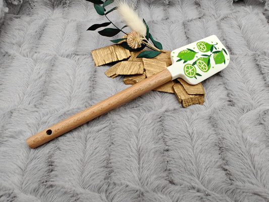 Teigschaber Silikonspatel personalisiert Limette backen, kochen ca. 23 cm lang mit Wunschgravur personalisiert Geschenk