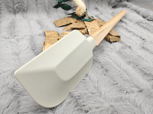 Teigschaber Silikonspatel XXXL personalisiert hellgrau backen kochen ca. 32 cm lang mit Wunschgravur Geschenk Küchenhelfer
