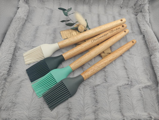 Silikonpinsel personalisiert Grillpinsel Backpinsel 27 cm lang 4 Farben zur Wahl backen marinieren, kochen mit individueller Gravur Geschenk