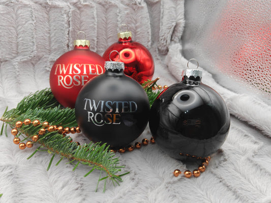 Personalisierte Christbaumkugel aus Glas mit Gravur | 80mm Weihnachtskugel mit Name | Christbaumschmuck Echtglas Matt & Glänzend