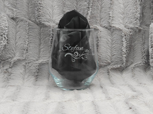 Trinkglas mit Gravur personalisiert Glas Becherglas Weinglas 450ml mit individueller Gravur