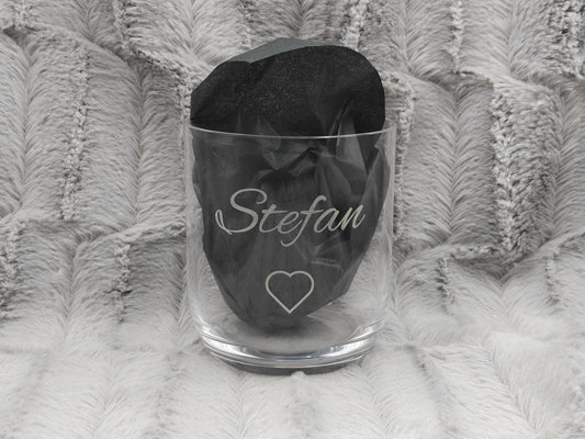 Trinkglas mit Gravur personalisiert Bleikristall Glas Becherglas 330ml mit individueller Gravur