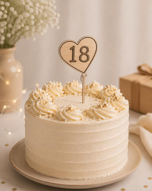 Personalisierter Cake Topper Geburtstag Ballon aus Holz | Tortenstecker mit Alter graviert | Geburtstagsdeko Holz | Jubiläum Tortenfigur