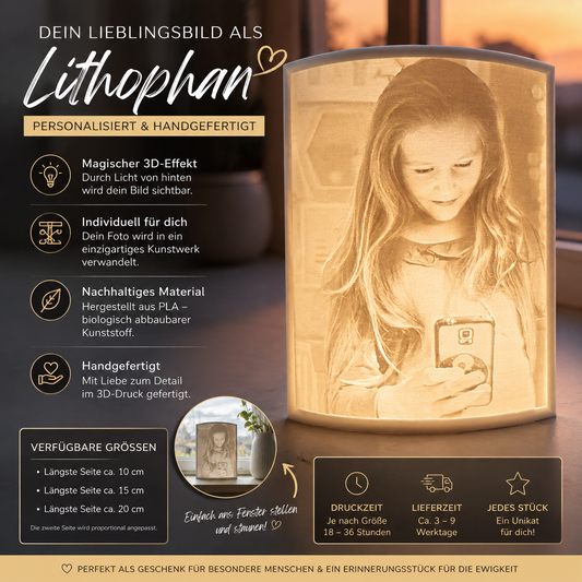 Lithophanbild Lithophanie Bild fürs Fensterbrett individuelles Geschenk Geschenkidee WOW Effekt  Geschenk