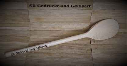 Kochlöffel Löffel oval Holz 30 cm lang zum kochen backen braten mit Wunschgravur individuelles Geschenk Geschenkidee Geschenk