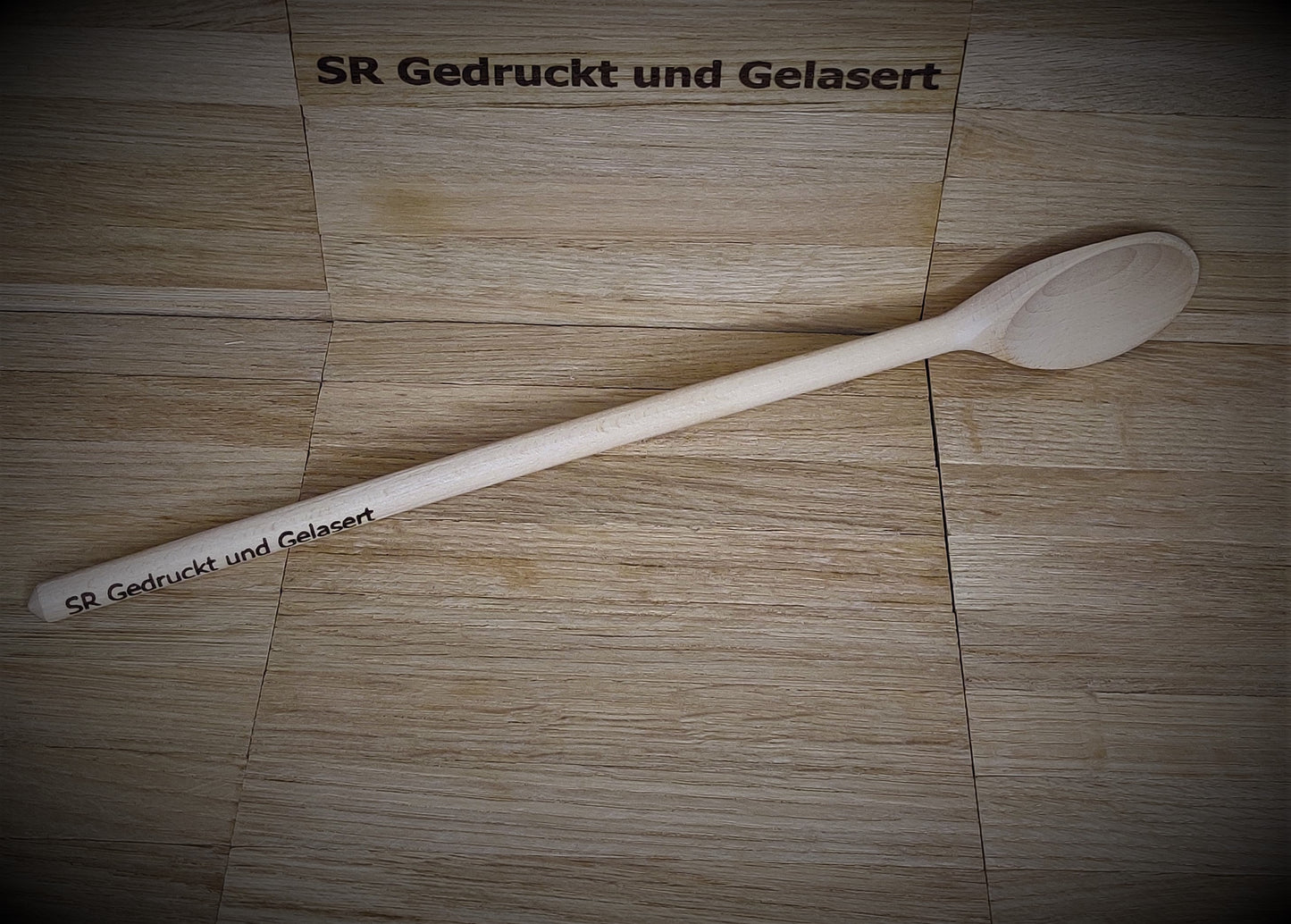 Kochlöffel rund aus Holz 30 cm lang mit Wunschgravur individuelles Geschenk Geschenkidee rund  Geschenk