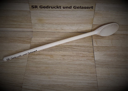 Kochlöffel rund aus Holz 30 cm lang mit Wunschgravur individuelles Geschenk Geschenkidee rund  Geschenk
