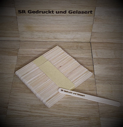 50 Eisstiele Cakesicles Cake Pops Kuchen am Stiel aus Holz 11 x 1 cm mit Wunschgravur ideal für Partys, Eis, Kuchendeko usw. Geschenk
