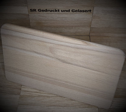 Frühstücksbrettchen Schneidebrett Vesper Brett 23 x 15 x 1 cm Buche mit Wunschgravur personalisiert Individuell perfektes Geschenk  Geschenk