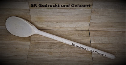 Kochlöffel Löffel oval Holz 30 cm lang zum kochen backen braten mit Wunschgravur individuelles Geschenk Geschenkidee Geschenk