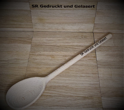 Kochlöffel Löffel oval Holz 30 cm lang zum kochen backen braten mit Wunschgravur individuelles Geschenk Geschenkidee Geschenk