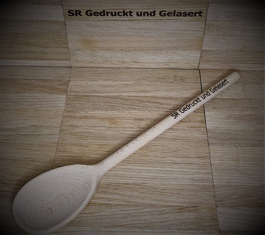 Kochlöffel Löffel oval Holz 30 cm lang zum kochen backen braten mit Wunschgravur individuelles Geschenk Geschenkidee Geschenk