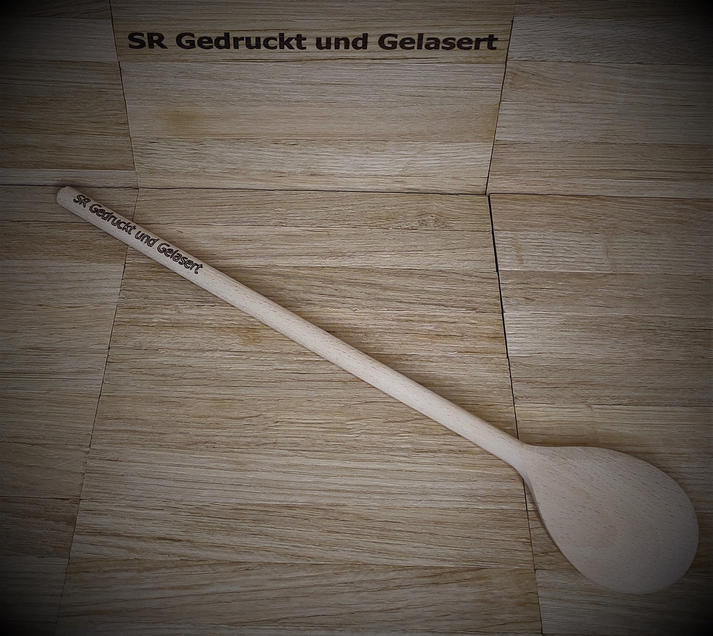 Kochlöffel rund aus Holz 30 cm lang mit Wunschgravur individuelles Geschenk Geschenkidee rund  Geschenk