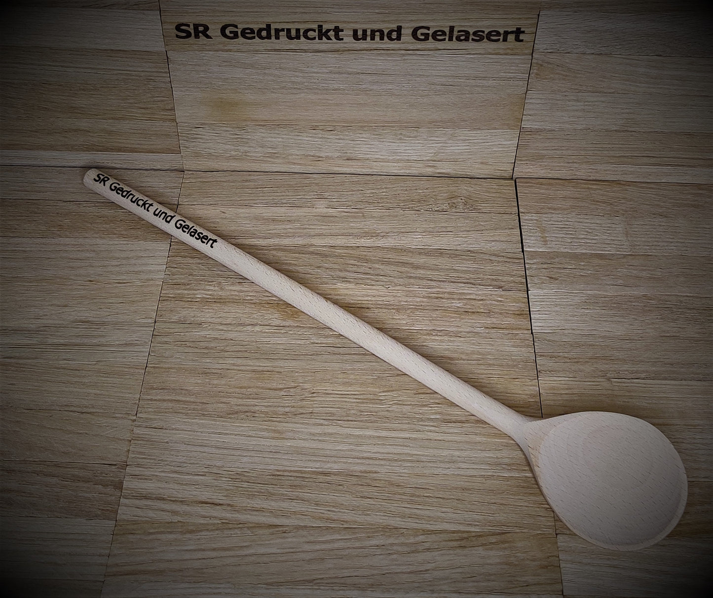 Kochlöffel rund aus Holz 30 cm lang mit Wunschgravur individuelles Geschenk Geschenkidee rund  Geschenk