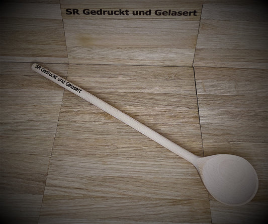 Kochlöffel rund aus Holz 30 cm lang mit Wunschgravur individuelles Geschenk Geschenkidee rund  Geschenk