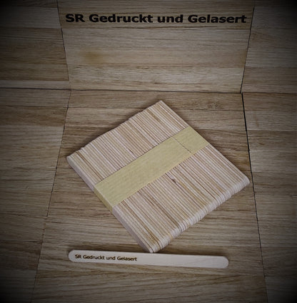 50 Eisstiele Cakesicles Cake Pops Kuchen am Stiel aus Holz 11 x 1 cm mit Wunschgravur ideal für Partys, Eis, Kuchendeko usw. Geschenk