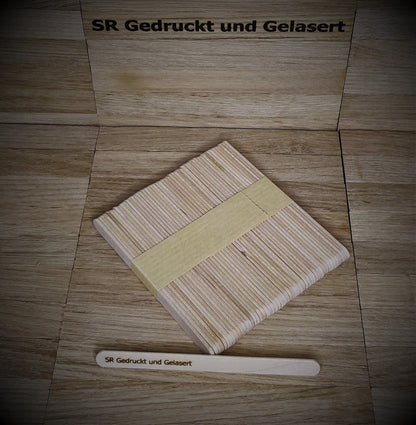 20 Eisstiele Cakesicles Cake Pops Kuchen am Stiel aus Holz 11 x 1 cm mit Wunschgravur ideal für Partys, Eis, Kuchendeko usw.  Geschenk