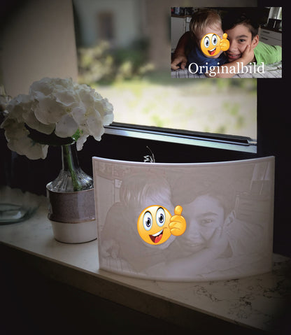Lithophanbild Lithophanie Bild fürs Fensterbrett individuelles Geschenk Geschenkidee WOW Effekt  Geschenk