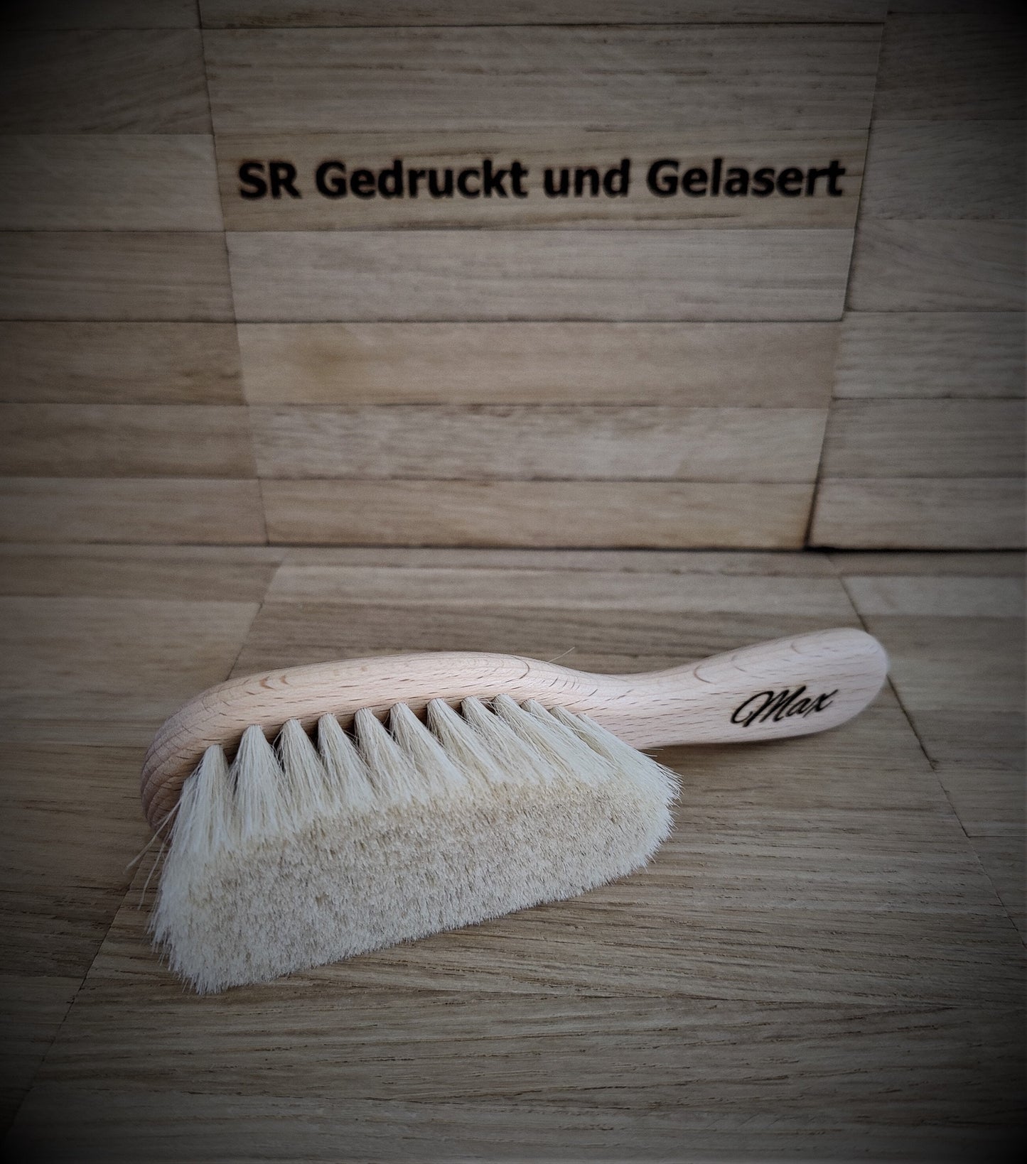 Babyhaarbürste Babybürste Bürste aus 100% Ziegenhaar und unbehandeltem Buchenholz mit individueller Gravur Baby Geburt Geschenk