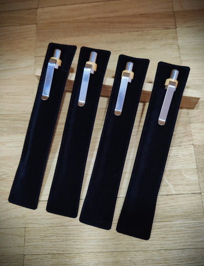 Kugelschreiber personalisiert aus Bambus mit Samthülle und Gravur Business schwarz Holzkugelschreiber Holz Gastgeschenk Kuli Stift Etui
