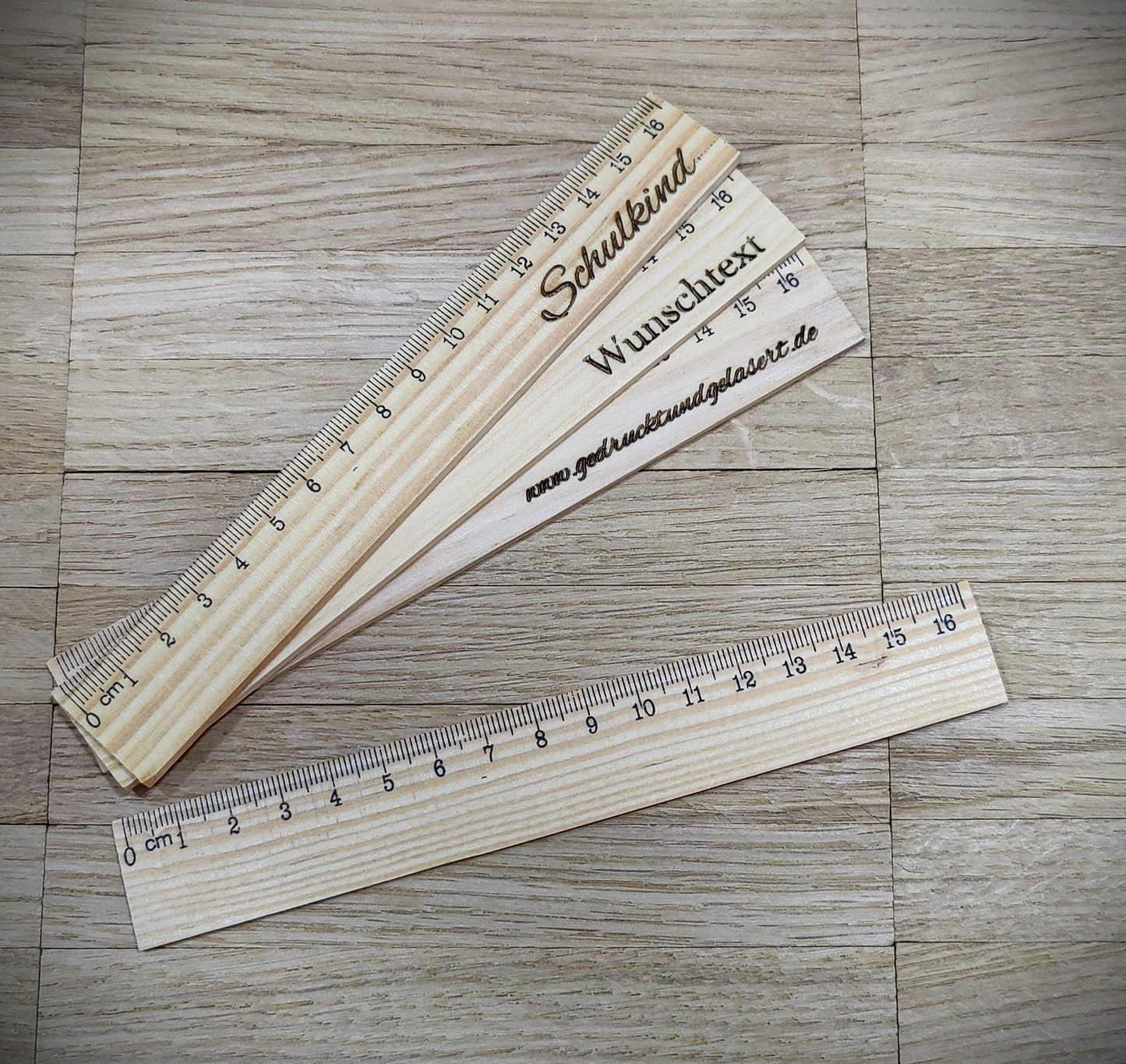 Lineal aus Holz 16 cm mit individueller Gravur Geschenk Schulkind Einschulung nachhaltig Birkenholz Holzlineal 170 x 25 x 3 mm  Geschenk