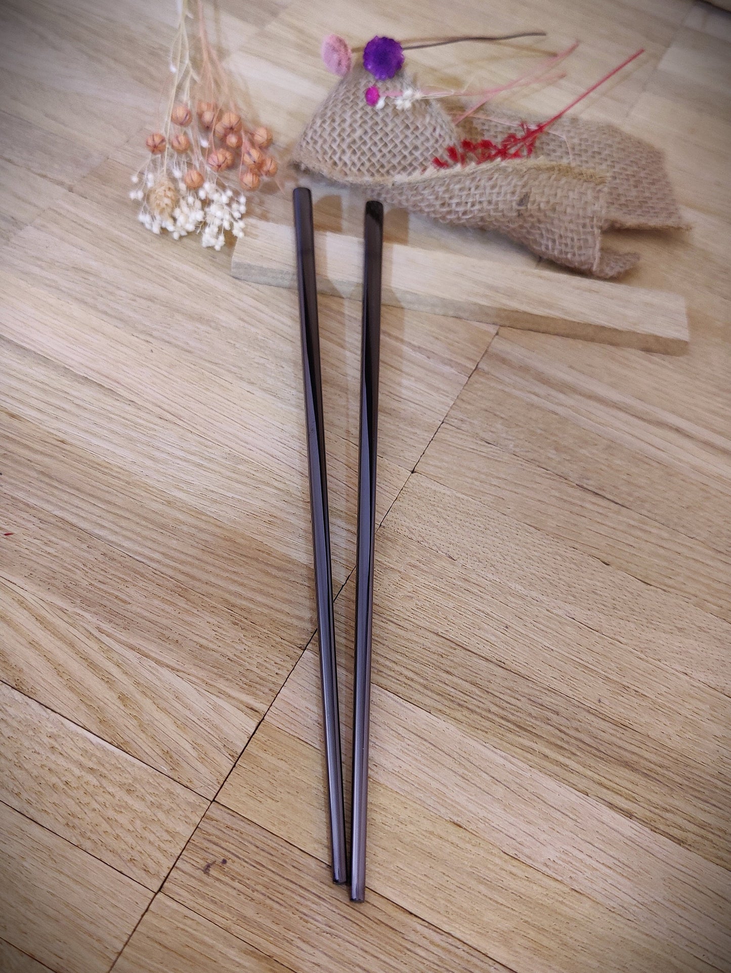 1 Paar Essstäbchen 2 Stück Chinesische Stäbchen Chopsticks Edelstahl mit Gravur Wunschgravur 23cm versch. Farben  Geschenk