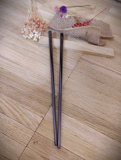 1 Paar Essstäbchen 2 Stück Chinesische Stäbchen Chopsticks Edelstahl mit Gravur Wunschgravur 23cm versch. Farben  Geschenk
