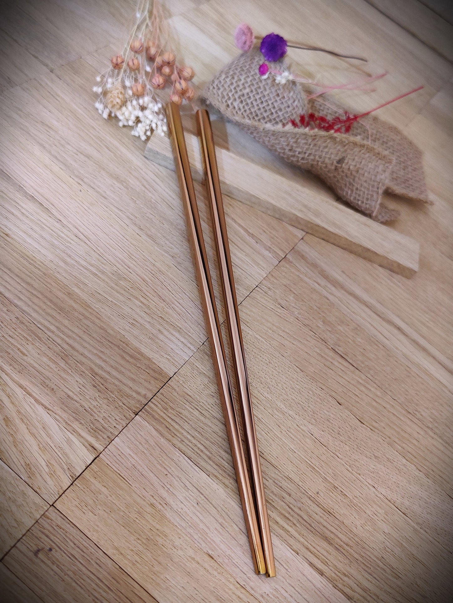 1 Paar Essstäbchen 2 Stück Chinesische Stäbchen Chopsticks Edelstahl mit Gravur Wunschgravur 23cm versch. Farben  Geschenk