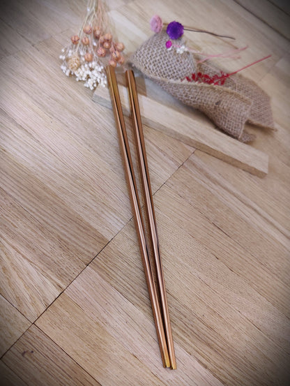 1 Paar Essstäbchen 2 Stück Chinesische Stäbchen Chopsticks Edelstahl mit Gravur Wunschgravur 23cm versch. Farben  Geschenk