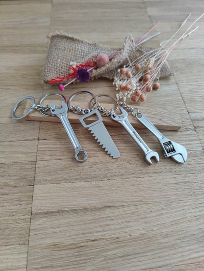 Schlüsselanhänger Ringschlüssel Werkzeug DIY Heimwerken Edelstahl mit Gravur  Geschenk
