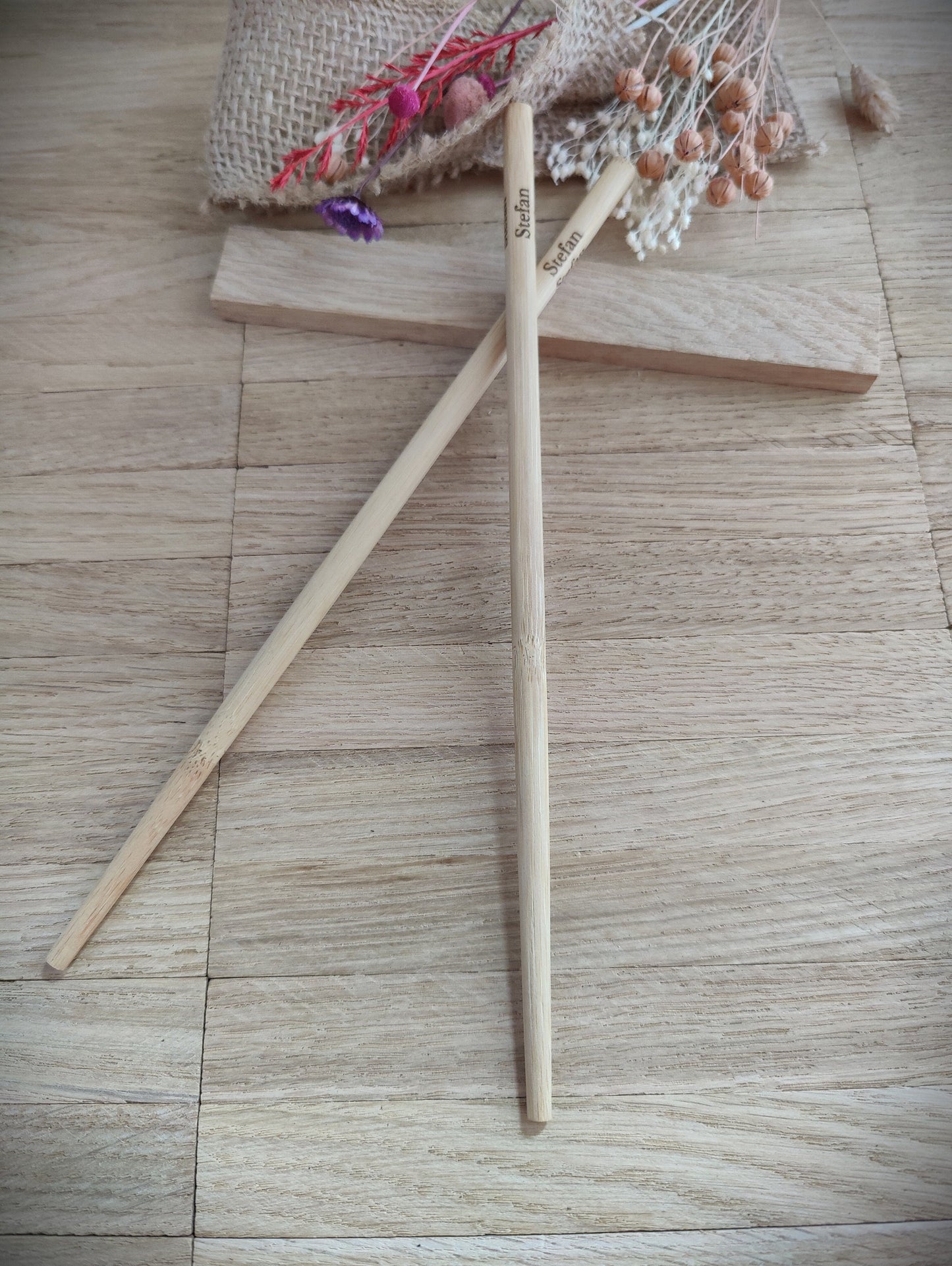 Chopsticks Essstäbchen 1 Paar aus Bambus 22 x 0,6 cm Stäbchen personalisiert Wunschgravur China Essen Food Sushi Geschenk