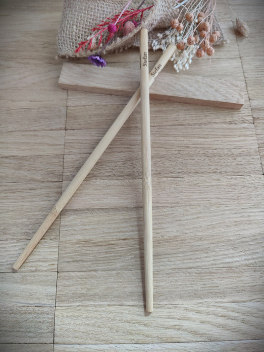 Chopsticks Essstäbchen 1 Paar aus Bambus 22 x 0,6 cm Stäbchen personalisiert Wunschgravur China Essen Food Sushi Geschenk