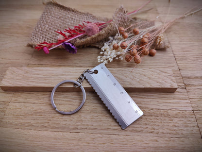 Schlüsselanhänger Lineal Werkzeug DIY Heimwerken Edelstahl mit Gravur  Geschenk