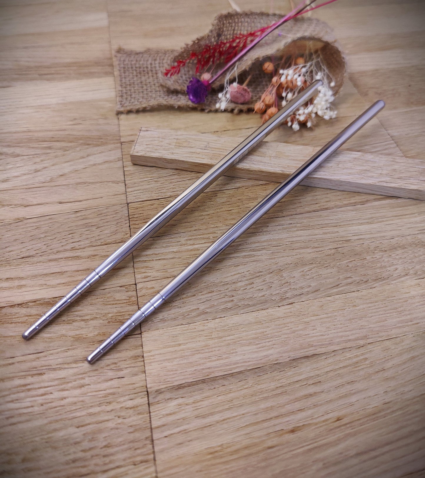 1 Paar Chopsticks 2 Stück Chinesische Stäbchen Edelstahl mit Gravur Wunschgravur 20,5 cm versch. Farben Geschenk