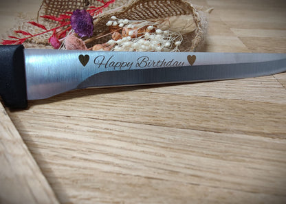 Ausbeinmesser Messer Küchenmesser mit individueller Gravur 15 cm Klinge Geschenk