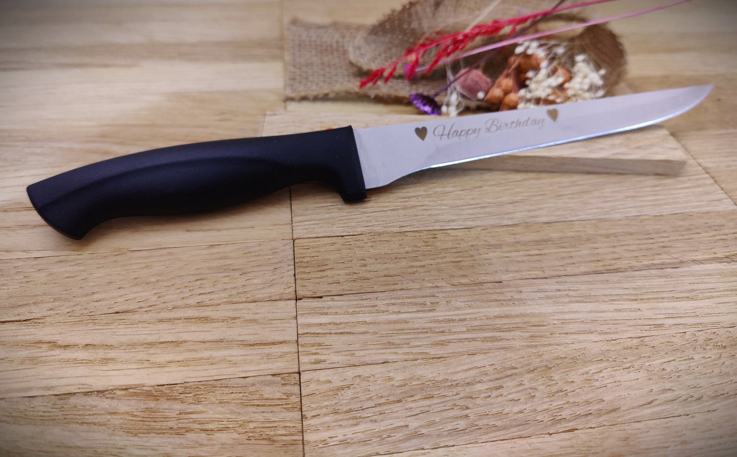 Ausbeinmesser Messer Küchenmesser mit individueller Gravur 15 cm Klinge Geschenk