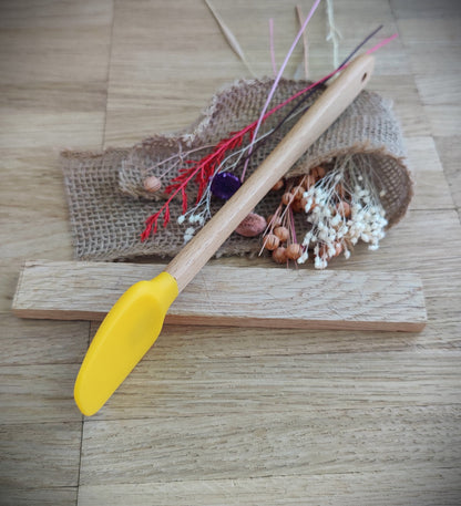 Teigschaber Silikonspatel Silikonlöffel gelb  backen, kochen uvm. ca. 21 cm lang mit Wunschgravur personalisiert Geschenk
