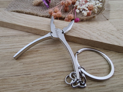 Schlüsselanhänger Zange Werkzeug DIY Heimwerken Metall mit individueller Gravur Geschenk