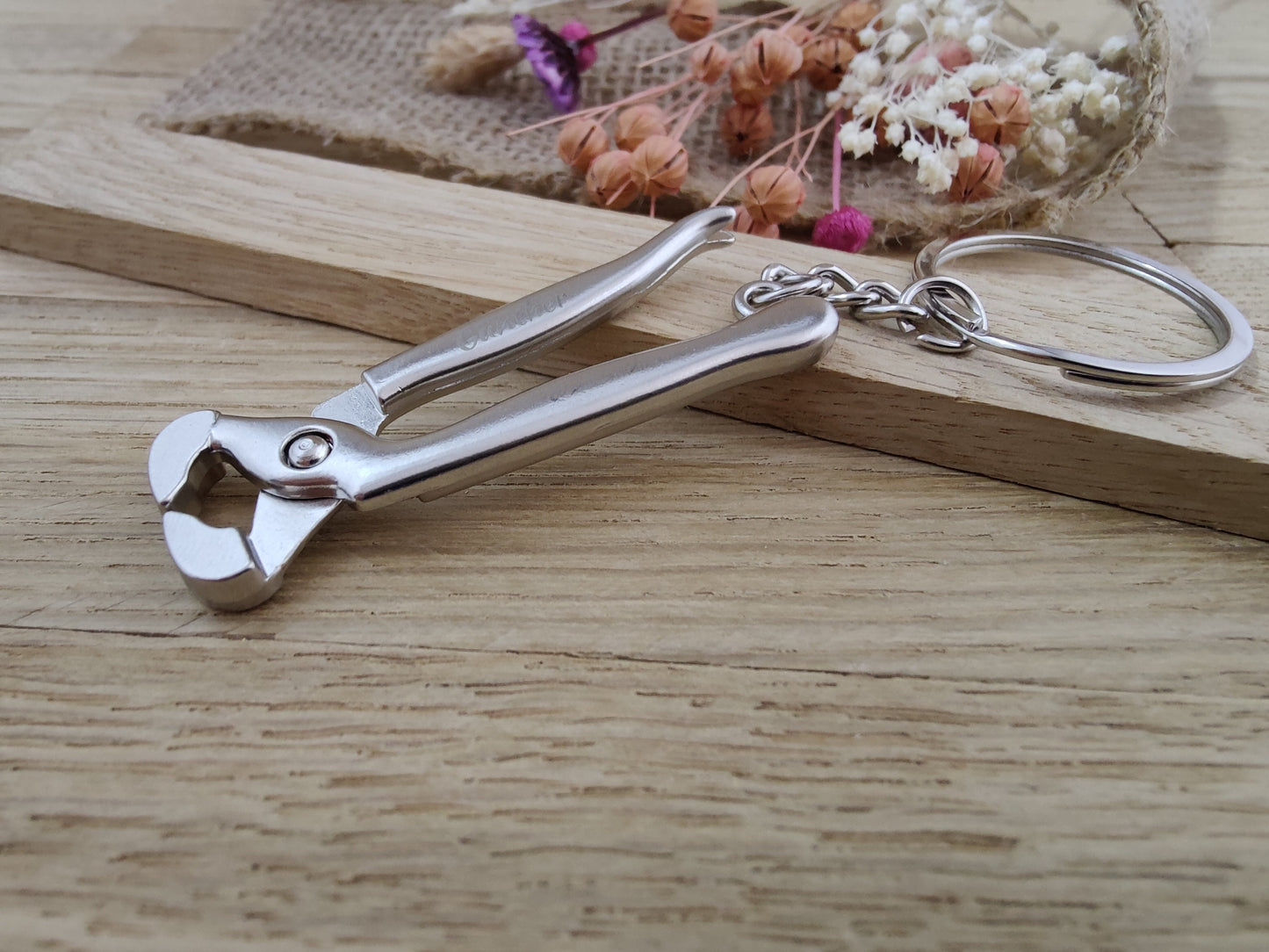 Schlüsselanhänger Zange Kneifzange Beißzange Werkzeug DIY Heimwerken Metall mit individueller Gravur Geschenk