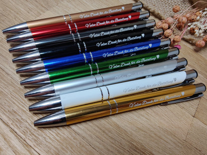 Kugelschreiber personalisiert Aluminium blau mit individueller Gravur Gastgeschenk Geschenk