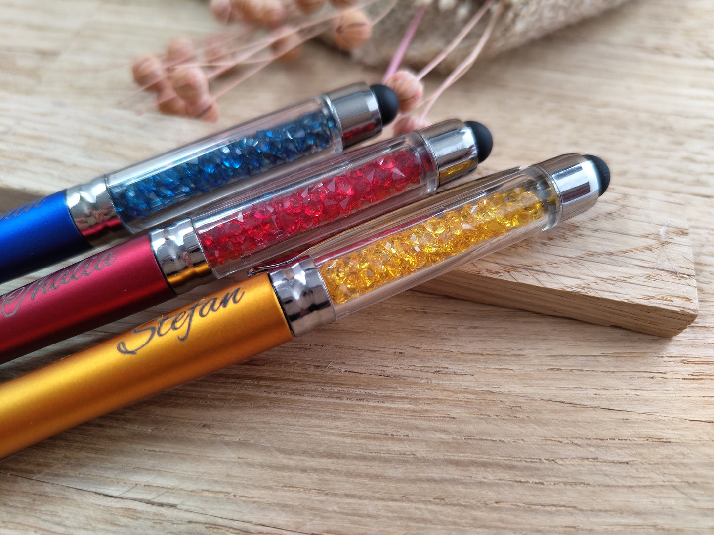 2 in 1 Kugelschreiber personalisiert mit Touchpen individueller Gravur Gastgeschenk Geschenk 3 Farben zur Wahl
