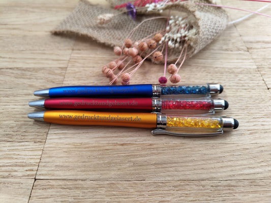 2 in 1 Kugelschreiber personalisiert mit Touchpen individueller Gravur Gastgeschenk Geschenk 3 Farben zur Wahl